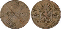 Sweden Frederick I 1749 2 Ore, S.M.Low Mintage-313,000 KM# 437(21 375) Uncertified