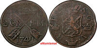 Sweden Ore Sweden Fredrik I Copper 1749 2 Ore, S.M.Silvermynt Mintage-313,000 KM#437 (318) -