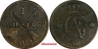 Sweden 1 SKILLING SWEDEN Gustaf IV 1805 OVERSTRUCK ON 2 ORE (1743-68) KM# 566 (17 896) -