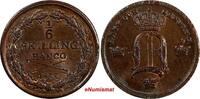1/6 Skilling Sweden Oscar 1855  Last Year Type Ch. UNC. Rainbow Toned KM# 656 (1)
