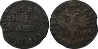 1714 Denga 1714 RUSSIA PETER I Copper 1/2 Kopek 3,75 g. aVF KM# 116 (6897)