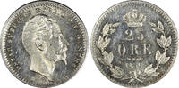 SWEDEN Oscar I Silver 1856 ST 25 Ore SCARCE UNC KM# 684 (21 662)