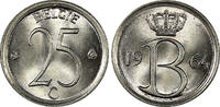 25 Centimes Belgium Baudouin I Copper-Nickel 1964 Dutch text GEM BU KM# 154 (49) -