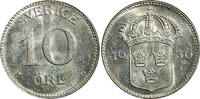 10 Öre SWEDEN Gustaf V Silver 1936 G  Variety : Long 6 UNC KM# 780 (21 898)