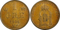 1905 Öre 1905 Sweden Oscar II Bronze  extra Large letters GEM BU COIN KM# 750 (21 929) Uncertified