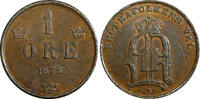 1 Öre Sweden Oscar II Bronze 1878  Large letters aUNC KM# 745 (21 927)