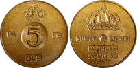 Sweden 5 Öre Sweden Gustaf VI Bronze 1953 GEM BU KM# 822 (938) -