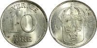 10 Öre SWEDEN Gustaf V Silver 1917 W  WWI ISSUE UNC KM# 780 (21 912)
