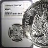 Mexico 50 Centavos Mexico ESTADOS UNIDOS Silver 1944 M NGC MS65 GEM BU KM# 447 (047) -