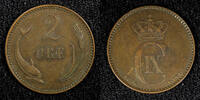 Bronze Denmark Christian IX  1906 VBP 2 Ore Last Year Type KM# 793.2 (453) Uncertified