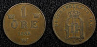 Bronze SWEDEN Oscar II (1872-1907)  1885 1 ORE Extra Large letters KM# 750 (514) Uncertified