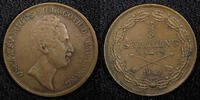 Skilling SWEDEN Oscar I Copper 1849 2/3  KM# 663 (22 551) Uncertified