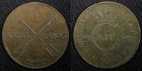 Skilling SWEDEN Carl XIV Johan Copper 1830 1  Last Year Type KM# 597 (555) Uncertified