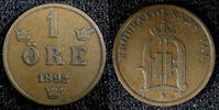 Bronze SWEDEN Oscar II  1892 1 Ore Low Mintage-280,000 RARE DATE KM# 750 (22 145) Uncertified