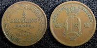 1/3 Skilling Sweden Oscar I Copper 1851  Mintage-537,840 KM# 657  (23 142) Uncertified