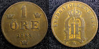 1 Öre Sweden Oscar II Bronze 1884  Large letters KM# 750 (23 152) Uncertified