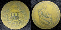 Brazil 1000 Reis BRAZIL Aluminum-Bronze 1924 1st Year Type KM# 525 (23 002) -