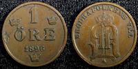 1 Öre Sweden Oscar II Bronze 1897  Large letters KM# 750 (23 149) Uncertified