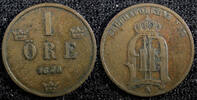 Bronze SWEDEN Oscar II  1875 1 Öre KM# 734 (23 159) Uncertified