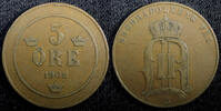 5 Öre SWEDEN Oscar II Bronze 1902  27mm Mintage-441,660 KM# 757 (23 167) Uncertified