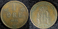 Bronze SWEDEN Oscar II  1877 1 Ore Large Letters KM# 745 (23 165) Uncertified