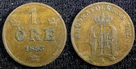 1 Öre Sweden Oscar II Bronze 1883  Large letters KM# 750 (23 158) Uncertified