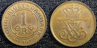 Bronze Denmark Frederik VIII  1907 1 Ore KEY DATE Ch UNC KM# 804 (23 102)