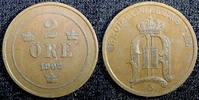 Sweden Bronze SWEDEN Oscar II 1902 2 Ore Large Letters KM# 746 (23 111) -