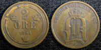 Sweden Ore Sweden Oscar II Copper 1894 2 Ore Mintage-585 ,512 KM# 746 (23 122) -