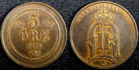 Sweden Bronze SWEDEN Oscar II 1876 5 ORE Mintage-608,500 KM# 736 (22 969) -
