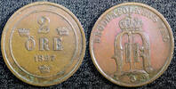 Sweden Bronze SWEDEN Oscar II 1897 EB 2 Ore Large Letters KM# 746 (23 110) -
