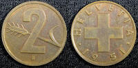 Switzerland 2 Rappen SWITZERLAND Bronze 1951 B KM# 47 (23 398) -