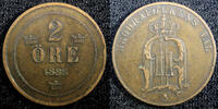 Sweden Ore Sweden Oscar II Copper 1888 2 Ore KM# 746 (23 130) -