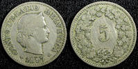 Switzerland 5 Rappen SWITZERLAND Copper-Nickel 1897 B Mintage-500,000 KM# 26 (23 393) -