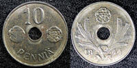 10 Pennia FINLAND Iron 1944  WWII Issue BU Coin KM#34.1 (23 019) Uncertified