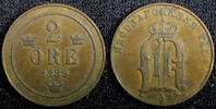 Sweden Ore Sweden Oscar II Copper 1889 2 Ore KM# 746 (23 131) -