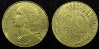 France 20 Centimes FRANCE Aluminum-Bronze 1985 KM# 930 (22 727) -