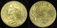 France 5 Centimes FRANCE Aluminum-Bronze 1998 KM# 933 (22 853) -