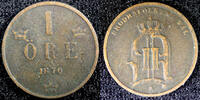 Sweden Bronze SWEDEN Oscar II (1872-1907) 1876 1 ORE SCARCE KM# 734 (23 157) -