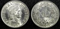 Switzerland 10 Rappen Switzerland Copper-Nickel 1957 B Better Date GEM BU KM# 27 (23 962) -