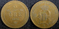 Sweden Ore Sweden Oscar II Copper 1890 2 Ore KM# 746 (23 132) -