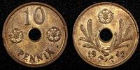 Finland 10 Pennia FINLAND Copper 1942 UNC Condition WWII Issue KM# 33.1 (23 989) -