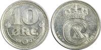 10 Øre Denmark Christian X Silver 1914 VBP; GJ  1st Year UNC KM# 818.1 (23 848)