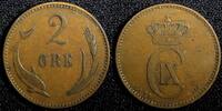 Bronze Denmark Christian IX  1899 VBP 2 Ore KM# 793.2 (23 780) Uncertified