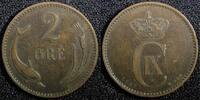 Bronze Denmark Christian IX  1897 VBP 2 Ore KM# 793.2 (23 777) Uncertified