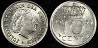 Netherlands 10 Cents Netherlands Juliana 1950 GEM BU KM# 182 (24 060) -