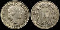Switzerland 10 Rappen Switzerland Copper-Nickel 1953 B UNC Toned KM# 27 (24 069) -