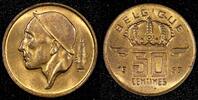 Belgium 50 Centimes Belgium Baudouin I Bronze 1959 French Text UNC KM# 148.1 (24 098) -