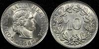 Switzerland 10 Rappen Switzerland Copper-Nickel 1962 B UNC / BU KM# 27 (24 070) -
