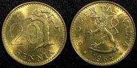 Finland 20 Pennia Finland Aluminum-Bronze 1964 S UNC /BU Toned KM# 47 (24 153) -